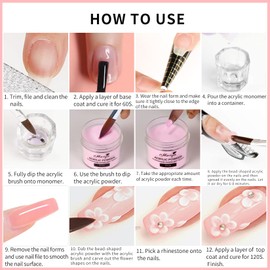 Monja Acrylic Powder - 4PCS 30g Professional Colored Acrylic Nail Powder for Acrylic Nails Extension 3D Nail Art Acrylic Polymer Powder Manicure Salon DIY No Need Nail Lamp