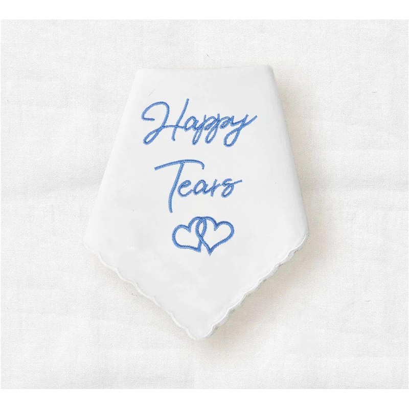 YSJCHEBS Set of 2 Wedding Handkerchiefs, Embroidered Handkerchiefs, Cute Simple