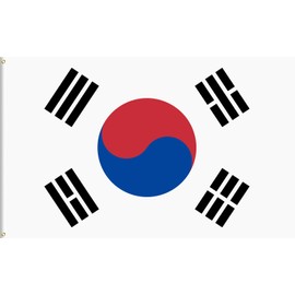 Lixure South Korea Flag 3 x 5 FT, 90 x 150 cm South Korean National Flag, Polyester Taegeukgi Banner for Outdoor, Vivid Color, Fade Proof, Durable, with 2 Brass Grommets