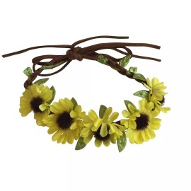 The New York Doll Collection 18 inch Doll Headband - Floral Sunflower Wreath Yellow Fits American Girl Dolls
