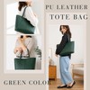 pokiele Tote Bag, PU Leather, Compatible with A4, Business, Casual,
