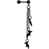 Body Candy 16G Womens Black Plated Steel Bats Chain Dangle