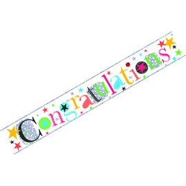Congratulations Congrats Holographic Recyclable Party Banner Garland Decoration