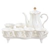 DUJUST 14 pcs Tea Set for 6 with Tea Tray