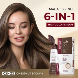 Karseell Men Easy Comb-In Color Mens Hair Dye Maca essence 6-IN-1 Hair color Cream 100 percent Gray Coverage Hair Dye, 80ml-Brown