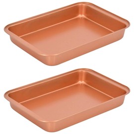 Ihanini Set of 2 Nonstick Copper Baking Pan Ceramic Coated, Dishwasher and Oven Safe