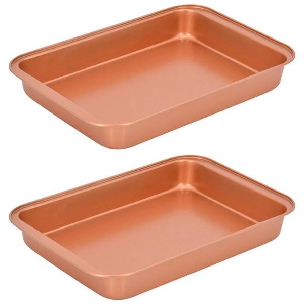 Ihanini Set of 2 Nonstick Copper Baking Pan Ceramic Coated,