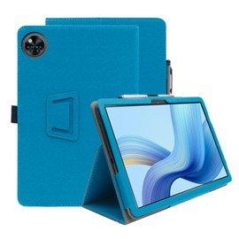 XLTTONG for DOOGEE U11 Case 11 Inch,Full Coverage PU Leather Cover Case Folding Stand with Hand Strap Cover for DOOGEE U11 Pro (Peacock Blue)