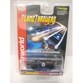 Auto World SC366-3 2005 GT HO Scale Electric Slot Car - Flat Black with Silver Stripe