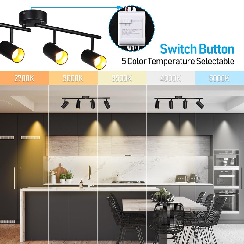 LEONLITE 36W 5CCT LED Track Lighting Fixtures Ceiling Dimmable, 4