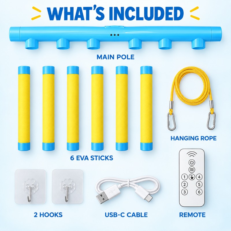 6-Stick Falling Sticks Reflex Challenge Game with Remote Control, 3-Speed