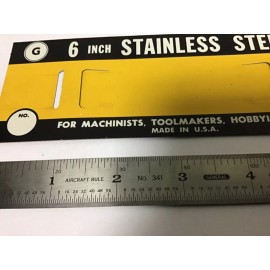 General Tools New Vintage General 6" Aircraft Rule, #341, 1/64" and 1/10's Graduations