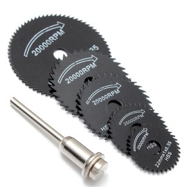 【Black Friday Deals】OriGlam 6Pcs HSS Saw Blades Circular Saw Blade, Cutting Discs Mandrel Rotary Tool For Dremel Metal Cutter Power Tool Kit Wood Cutting Discs Drill Mandrel