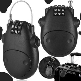 Weploda Cable Lock, Cable Lock, Combination Lock, 70 cm, Portable Helmet Lock, Cable Lock with 3 Number Discs, 50 x 70 mm / 1.96 x 2.75 Inches, Lock with Combination Code, Wire Lock, Roller Lock