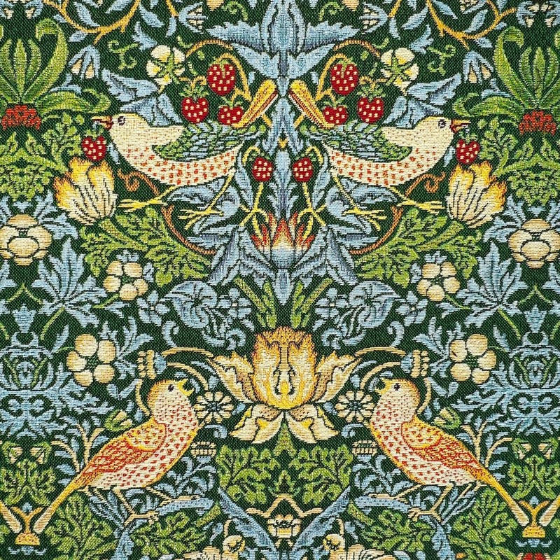 Cotton Woven Tapestry Upholstery Fabric Material Strawberry Thief Bottle 1MTR