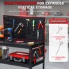 ENJOYWOOD Workbench with Dual Pegboards 3-Tier Adjustable Rolling Work Table