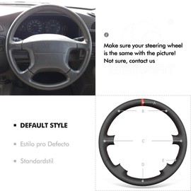 MEWANT DIY Hand Stitch Black Faux Leather Steering Wheel Cover for Nissan Patrol GR V y61 Wagon 1997-2005