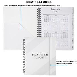 NurseCraft Life Planner & Organizer – Hardcover/Wire Bound Planner with Two Page Spread Monthly Layout, Workout Calendar, Motivational Quotes, Password, Subscription, Budget, Bill, Debt & Savings Tracker. January 2025-December 2025 (A5-5.8 x 8.3 Inches) 