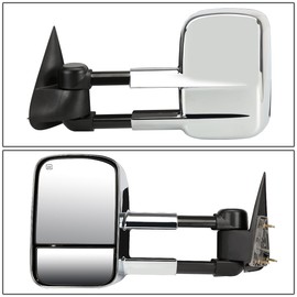 DNA Motoring TWM-021-T111-CH Pair of Powered Heated Towing Side Mirrors Compatible With 99-02 Silverado/Sierra, 00-02 Tahoe/Yukon/Suburban, Chrome