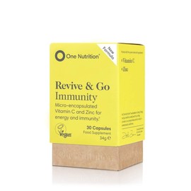 One Nutrition Revive & Go Immunity – Pureway C, Vitamin C & Zinc – Slow Release - Superior Absorption – Immune System Support - One a Day - 30 Capsules