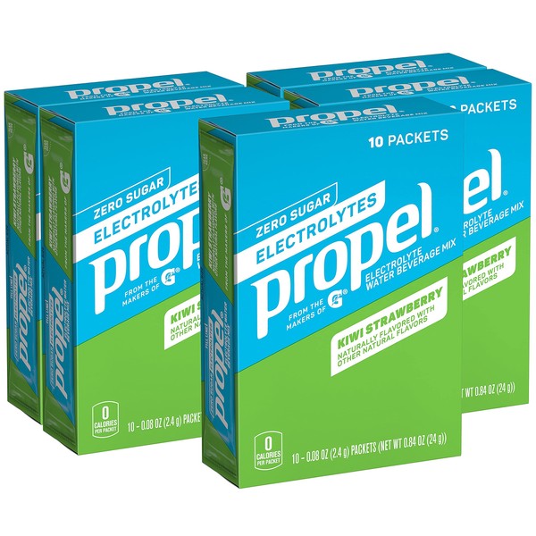 Propel Powder Packets Kiwi Strawberry With Electrolytes, 10 Count (Pack of 5)