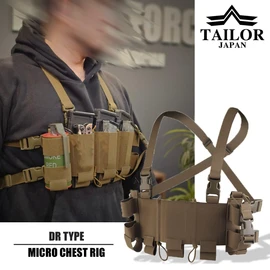TAILOR JAPAN Micro Chest Rig, Chest Rig, Tactical Vest, Survival Game Vest, Minimalist Chest Rig, US Model, coyote brown