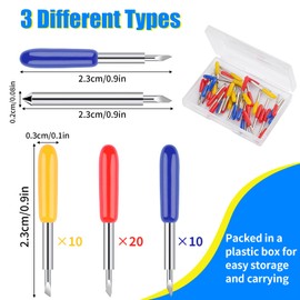 40 PCS Replacement Cutting Blades, Fine Point Blade Compatible with Explore Air 2/Air 3/Maker/Maker 3, 20 PCS Standard Blades, 10 PCS Deep Cutting Blades and 10 PCS Fine Point Blades