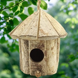Wooden Birdhouses for Outside, Hanging Birdhouse, Cardinal Bird House Nesting Box, Natural Wood Bluebird Houses for Outdoors Finch Bluebird Cardinals, Garden Decoration