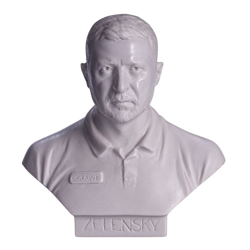 danila-souvenirs Ukrainian President Volodymyr Zelensky (Zelensky) Marble Bust Statue Sculpture