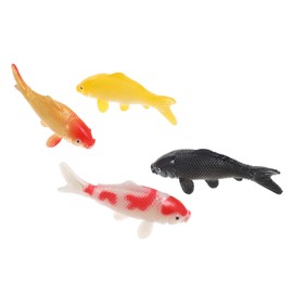 KONTONTY 4pcs Realistic Fake Fish Ornaments Simulated Fancy Carp Aquarium Decor Safe Models for Fish Tank Non Toxic for Home Office Decoration