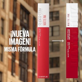 Maybelline Superstay Matte Ink, Labial Líquido Mate de Larga Duración, 16 Horas de Alta Pigmentación, No se Transfiere, Aplicador de Precisión, Tono 155 Pink Savant, 5 ml
