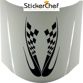 Auto Truck Car Hood Flames Tribal Graphics Decals B726 (14" W x 30" T, Gold Metallic)