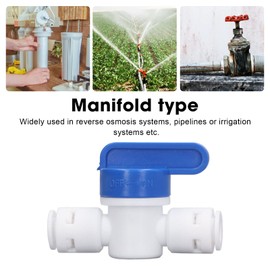 10Pcs Inline Ball Valve Quick Connect Fitting Accessory 1/4 Inch OD Mini Water Tube Shut Off Switch for Water Purifier