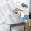 Blue Nautical Ocean Sheer Curtains 84 Inch Length 2 Panels