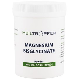 Magnesium Glycinate as Magnesium Bisglycinate | 0.55 lbs - 250 g | Water Soluble Crystal Powder | Heiltropfen