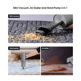 Brigii Mini Handheld Vacuum Cordless, 3 in 1-Car Vacuum & Air Duster & Hand Pump, Portable Rechargeable Cleaner for Car Interior, Small Spaces, Crevices-Y120 Pro