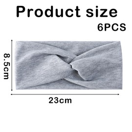 Headbands for Women's Hair, 6 PCS Head Bands Adult Women, Solid Fashion Knotted Head Bands, Vintage Headwraps Wide Turban, Sports Hairband for Women, Used for Makeup, Yoga, Running