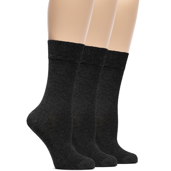 HUGH UGOLI Womens Soft Bamboo Dress Socks, Thin Crew Socks