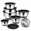 LMETJMA Stainless Steel Mixing Bowls Set of 5 - Durable