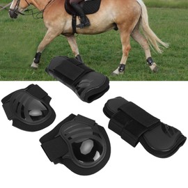 FOLOSAFENAR Horse Boot ,Strong and Durable Thicken Horse Tendon and Fetlock Boots ,Confortable Open Front Jumping Horse Boots ,for Buffer Horse Legs(Black ,M)
