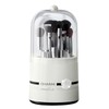 Hosoncovy Clear Makeup Brushes Holder Rotating Organiser with Lid Dustproof