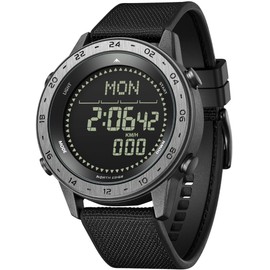 findtime Military Digital Watches Men's Pedometer Compass Speed 50 m Waterproof Sports Watch Men Running Watch for Men Watch Outdoor EL Lighting Coutdown Stopwatch Tactical Watch, black, Strap.