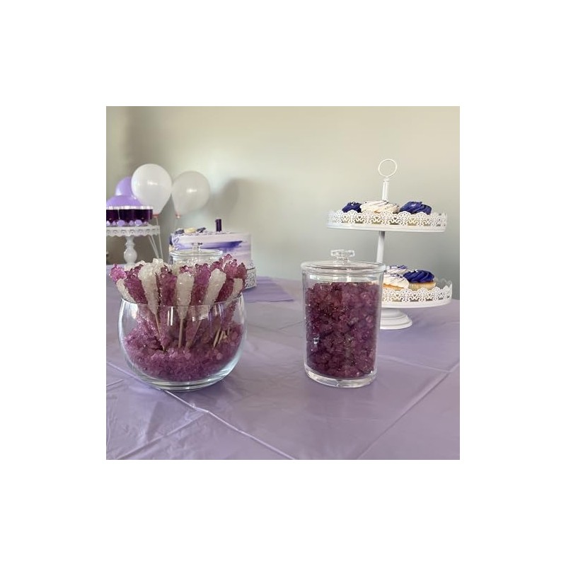 Classic Rock Candy Sticks, Sugar Rock Crystal Lollipops, Individually Wrapped