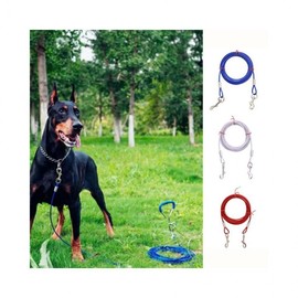 LuminaD Large Dog Wire Leash 6mm 10m for Walking, Option 1 6mmx10m/Option 2 Blue