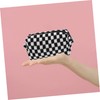 Outanaya Woolen Yarn Checkered Cosmetic Bag Large Capacity Travel Toiletry