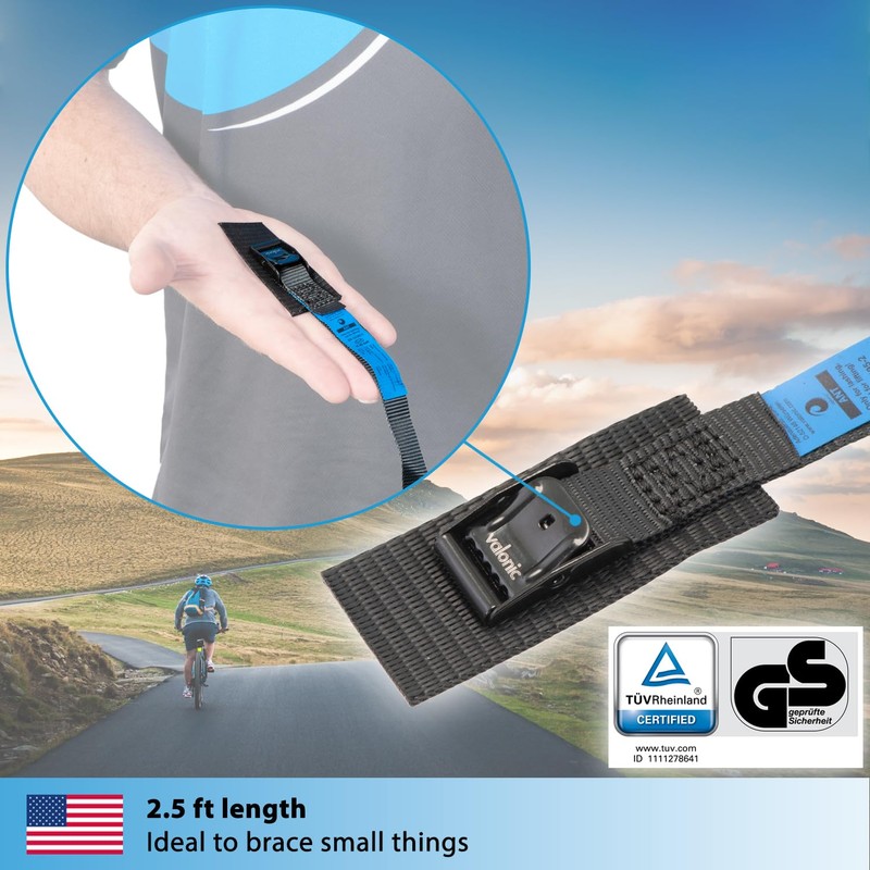 valonic ANT - Short Lashing Strap, Padded, 4 Pieces, 2.5