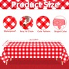 TJYJOY 4 Pack Red Buffalo Plaid Tablecloth Red and White