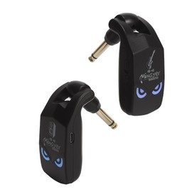 Miwayer 2.4GHz Wireless Guitar System Rechargeable Lithium Battery Audio Wireless Guitar Transmitter Receiver For Electric Guitar Bass Violin Keyboard Instruments (HB-40 Black)