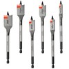 6 pc Standard Spade Bit Drill Bit Set,Threaded Spade Bit