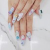 ⭐️ Glass parts handmade nail tips ✨ - Long Almond